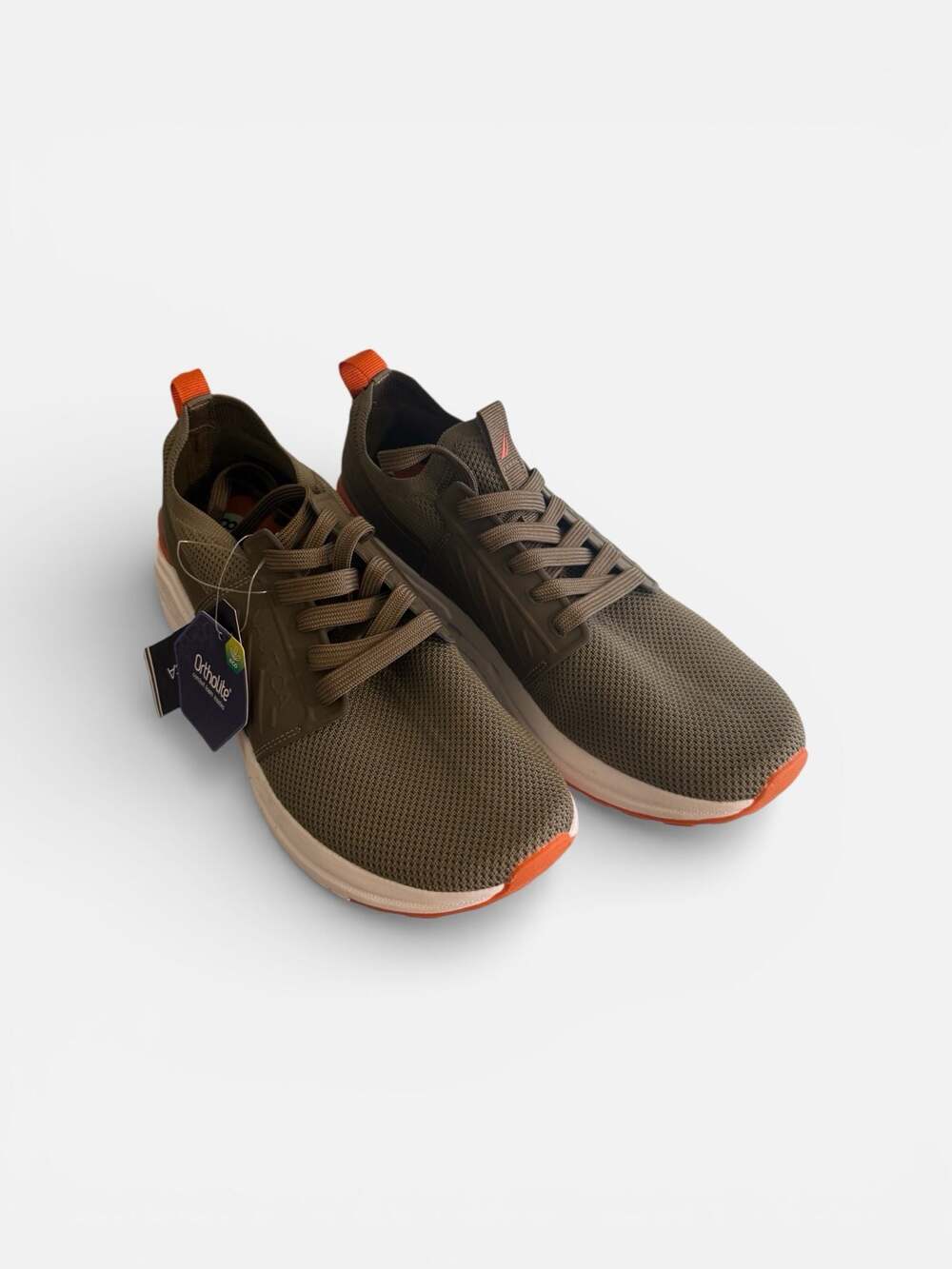 Nautica Men's Moss Green Mesh Knit Walking Sneakers with Ortholite Insoles
